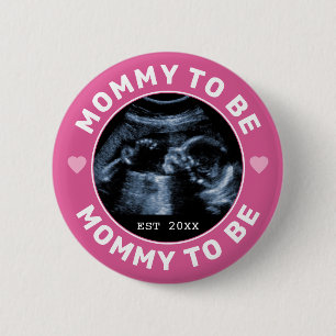 Chapa Redonda De 5 Cm Fiesta de Baby Shower con Foto Personalizada para 