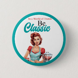 Chapa Redonda De 5 Cm Fiesta de Bachelorette de Pinup Azul Clásico