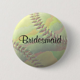Chapa Redonda De 5 Cm Fiesta de boda del Boda deportivo Softball