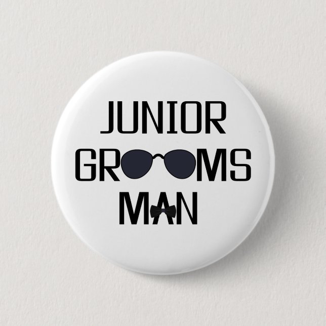 Chapa Redonda De 5 Cm Fiesta de Boda Groomsman Junior (Anverso)