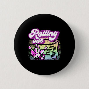 Chapa Redonda De 5 Cm Fiesta de boliche infantil en cuatro bolos cumplea