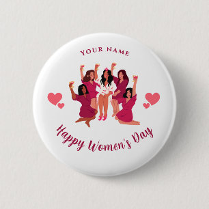 Chapa Redonda De 5 Cm Fiesta de chicas rosadas Día Personalizado de la M