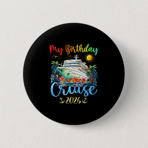 Chapa Redonda De 5 Cm Fiesta de cumpleaños en crucero festivo para hombr