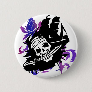 Chapa Redonda De 5 Cm Fiesta de cumpleaños pirata Espada de barco pirata