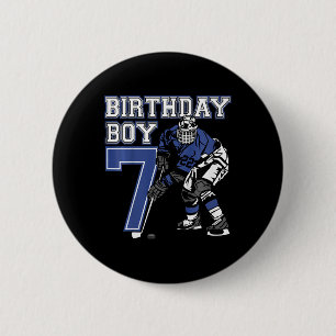Chapa Redonda De 5 Cm Fiesta de cumpleaños temática de hockey sobre hiel