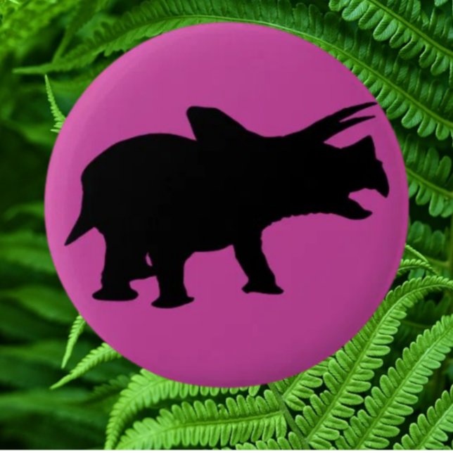 Chapa Redonda De 5 Cm Fiesta de dinosaurios rosado (Bring your dream party to life with our selection of quality Dinosaur themed party supplies )