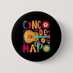 Chapa Redonda De 5 Cm Fiesta de Guitarra del Cinco De Mayo Fiesta Mexica