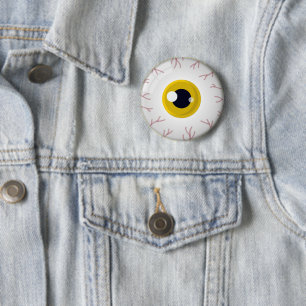 Chapa Redonda De 5 Cm Fiesta de Halloween Ojos Amarillos Ojos Espeluznan