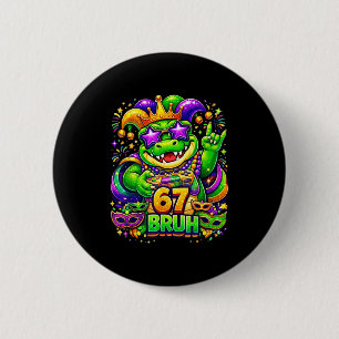 Chapa Redonda De 5 Cm fiesta de Mardi gras caimán mardigator 67 hermano 
