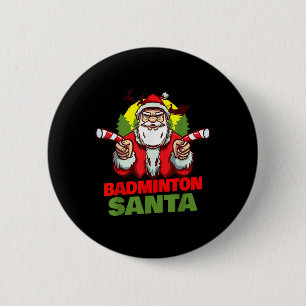 Chapa Redonda De 5 Cm Fiesta de Navidades de Badminton Santa Claus - Bad