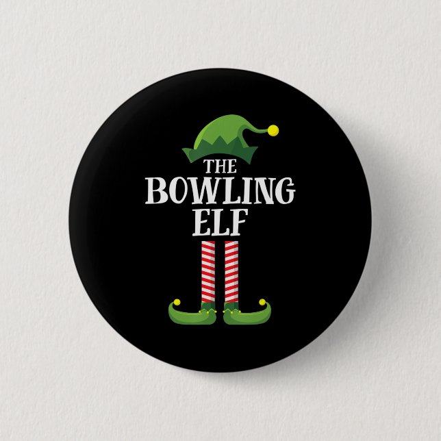 Chapa Redonda De 5 Cm Fiesta de Navidades del grupo familiar Bowling Elf (Anverso)