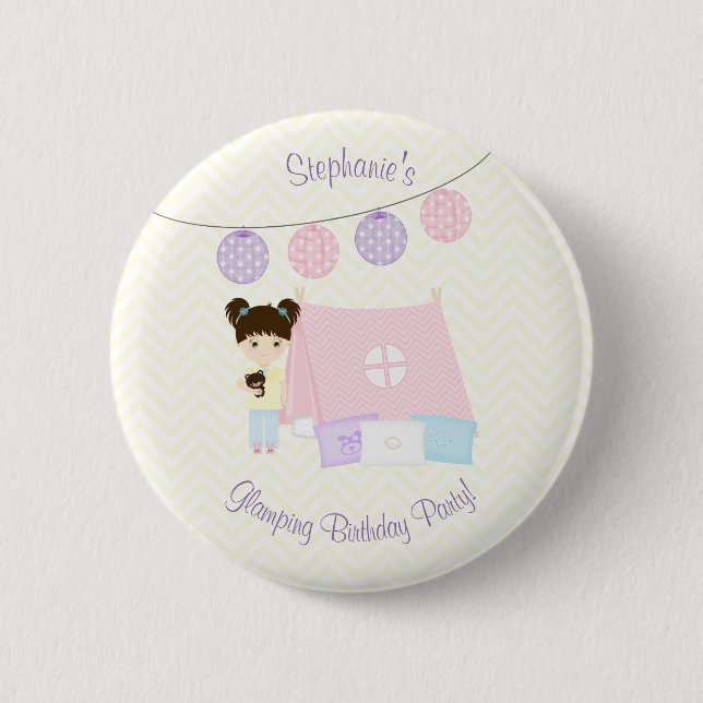 Chapa Redonda De 5 Cm Fiesta de pijamas Glamping (Anverso)