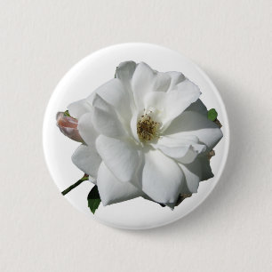 Chapa Redonda De 5 Cm Fiesta de Rosas Blancas Bodas Flores Destino