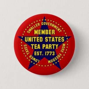 Chapa Redonda De 5 Cm Fiesta del té de Estados Unidos del miembro