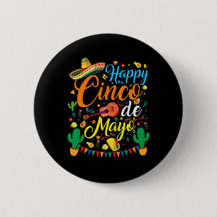 Chapa Redonda De 5 Cm Fiesta Feliz Cinco De Mayo Partido Mexicano 5 De M