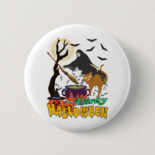 Chapa Redonda De 5 Cm Fiesta halloween