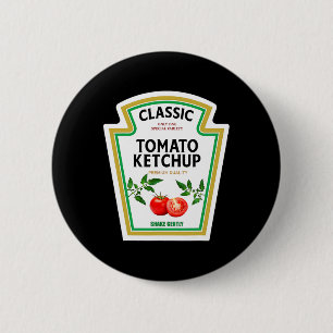 Chapa Redonda De 5 Cm Fiesta Halloween de disfraces de Ketchup de tomate