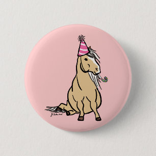 Chapa Redonda De 5 Cm Fiesta Palomino Pony