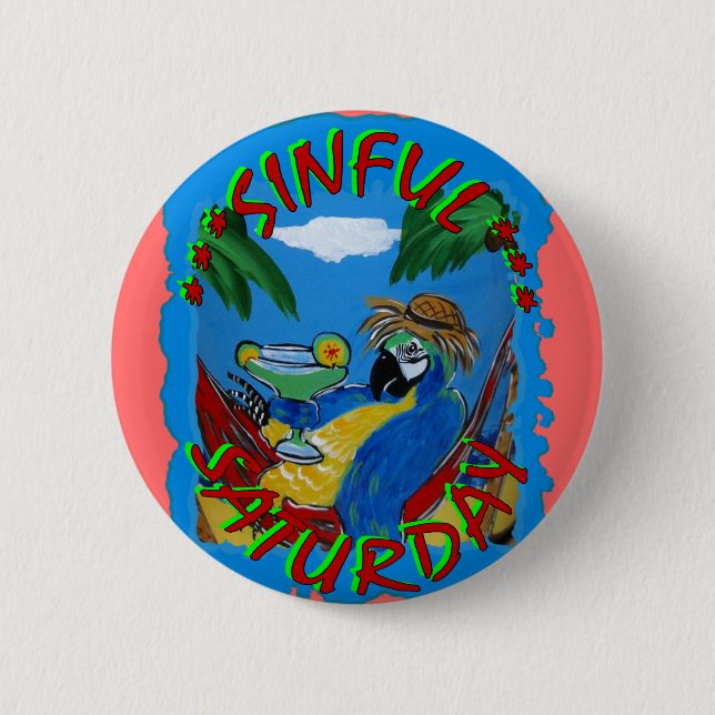 Chapa Redonda De 5 Cm Fiesta Parrots (Anverso)