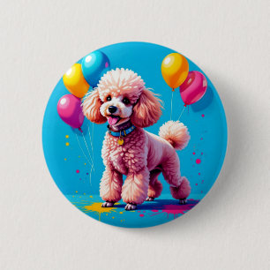 CHAPA REDONDA DE 5 CM FIESTA POODLE