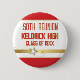 Chapa Redonda De 5 Cm ¡Fiesta! Reunión de clase número 50 personalizada
