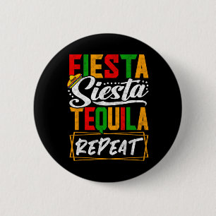 Chapa Redonda De 5 Cm Fiesta Siesta Tequila Repetir México Cinco Mexican