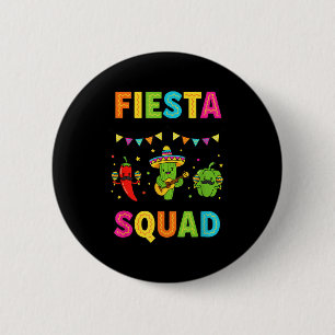 Chapa Redonda De 5 Cm Fiesta squad cactus lindo pimiento pimiento morrón