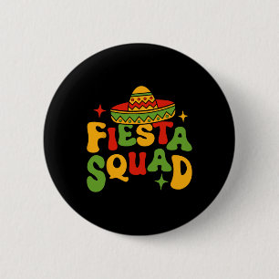 Chapa Redonda De 5 Cm Fiesta Squad Cinco De Mayo Sombrero