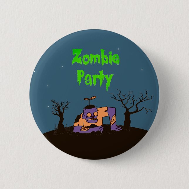 Chapa Redonda De 5 Cm Fiesta Zombie (Anverso)
