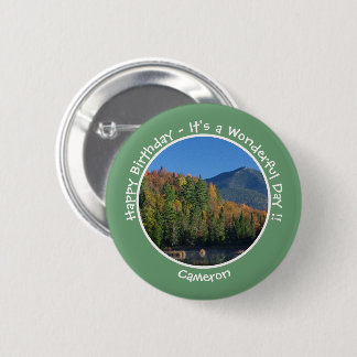 Chapa Redonda De 5 Cm Fiestas Whiteface Mountain, Adirondack Autumn