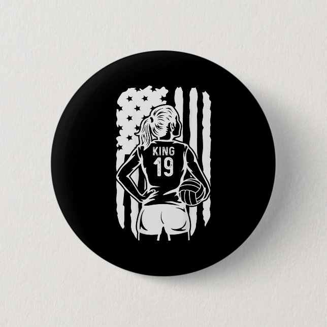 Chapa Redonda De 5 Cm Fife Life High School Volleyball King 19  (Anverso)