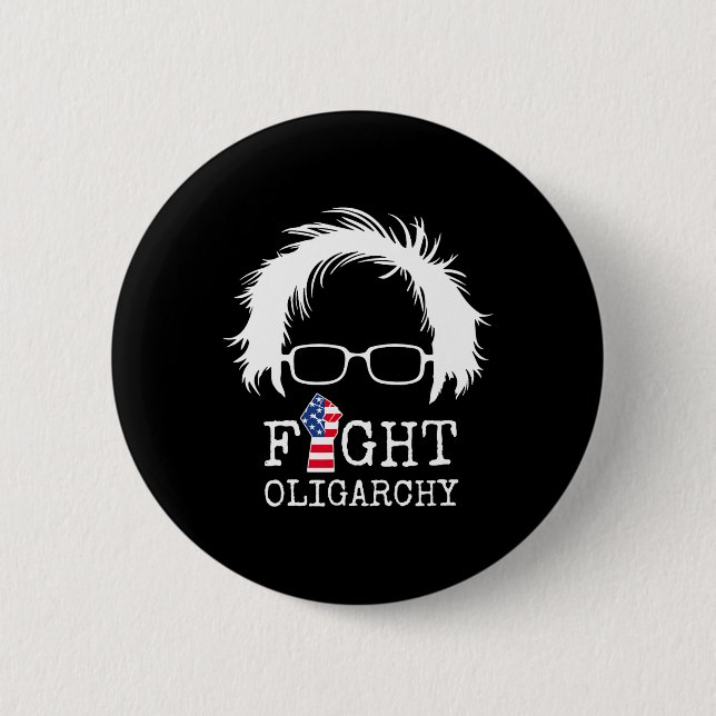 Chapa Redonda De 5 Cm Fight Oligarchy Sanders And Aoc Freedom Us Anti Tr (Anverso)