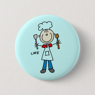 Chapa Redonda De 5 Cm Figura de Palito Cocinero