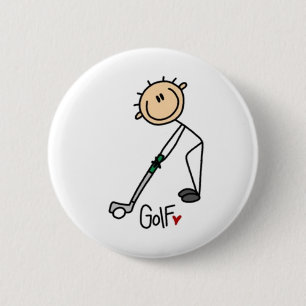 Chapa Redonda De 5 Cm Figura de palo de golf