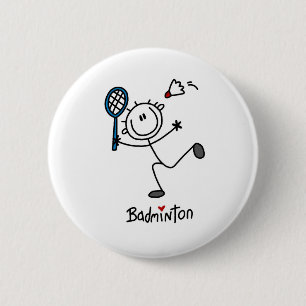Chapa Redonda De 5 Cm Figura masculina básica bádminton del palillo