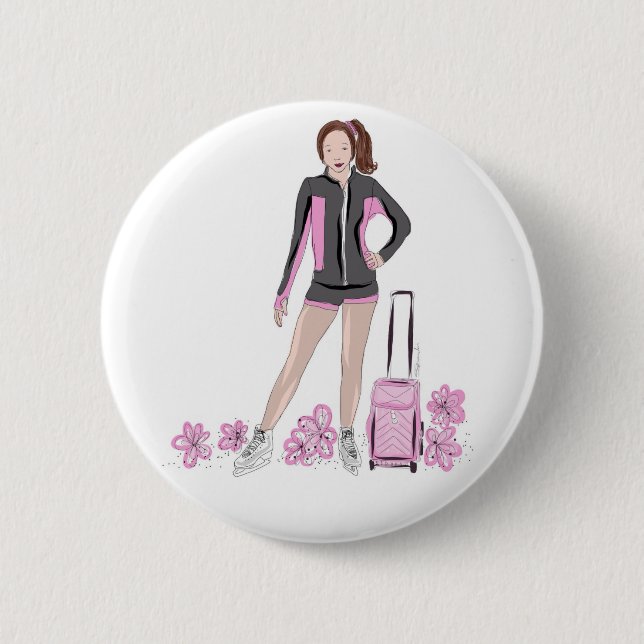 Chapa Redonda De 5 Cm Figura patinador con el bolso de Zuka (Anverso)