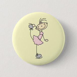 Chapa Redonda De 5 Cm Figura rosada camisetas y regalos del vestido del