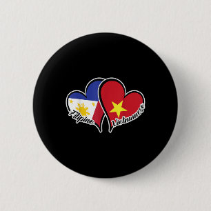 Chapa Redonda De 5 Cm Filipinas: Bandera de Vietnam en medio filipino