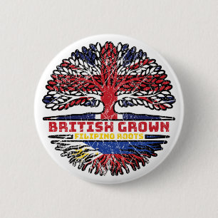 Chapa Redonda De 5 Cm Filipino Filipinas Reino Unido Reino Unido Británi