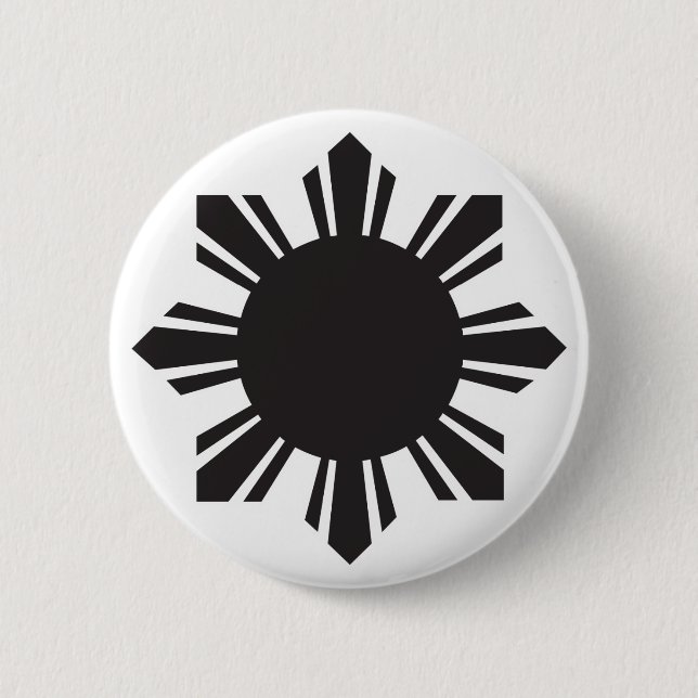Chapa Redonda De 5 Cm Filipino Sun - negro (Anverso)