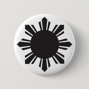Chapa Redonda De 5 Cm Filipino Sun - negro