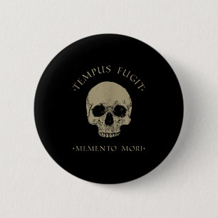 Chapa Redonda De 5 Cm Filosofía estética Tempus Fugit Memento Mori Skull