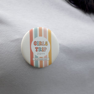 Chapa Redonda De 5 Cm Fin de semana del viaje personalizado de Chicas re