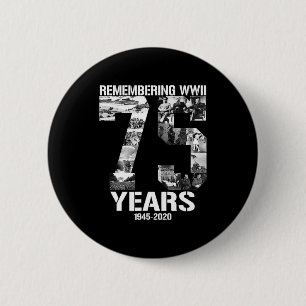 Chapa Redonda De 5 Cm Fin del ww2 75 aniversario 1945 2020 Ve Vj D T