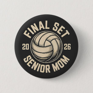 Chapa Redonda De 5 Cm Final Set Senior Mom 2026 Graduation Volleyball