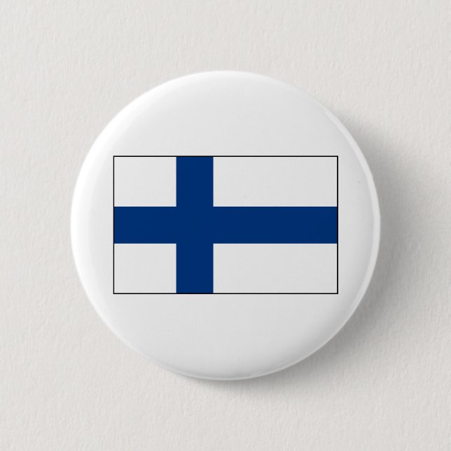 Chapa Redonda De 5 Cm Finlandia - bandera finlandesa (Anverso)