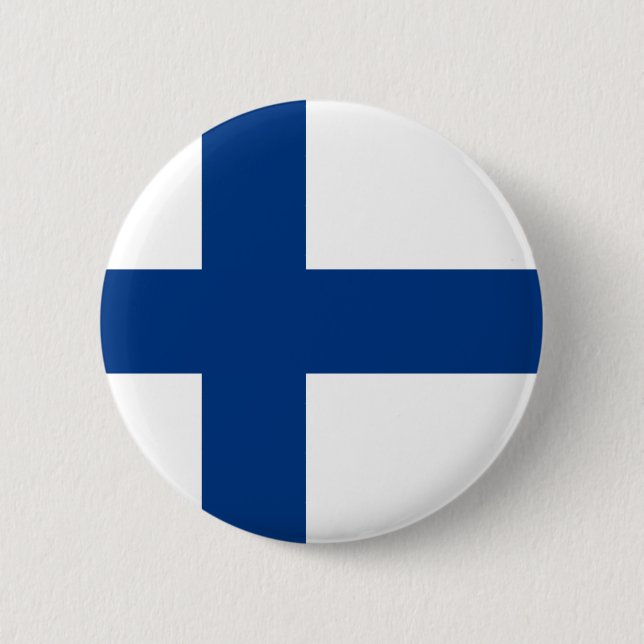 Chapa Redonda De 5 Cm Finlandia - bandera nacional finlandesa (Anverso)