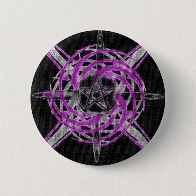 Chapa Redonda De 5 Cm Fire Star Purple (Anverso)