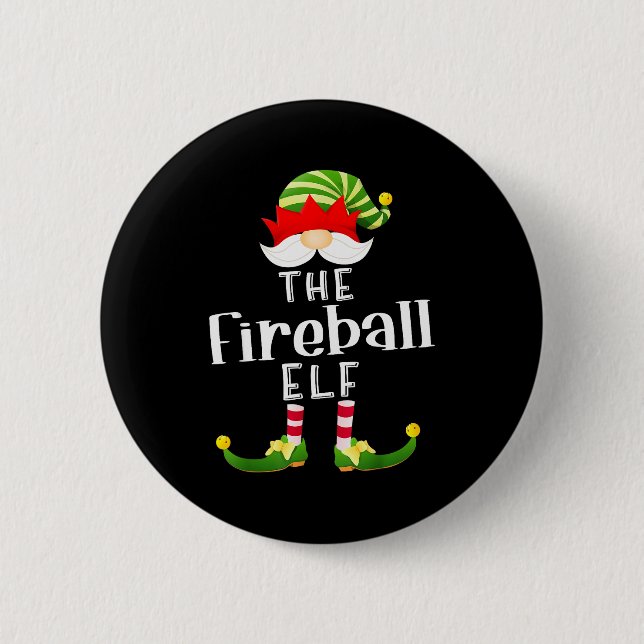 Chapa Redonda De 5 Cm Fireball Elf Group Christmas Funny Pajama Party  (Anverso)