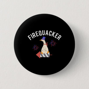 Chapa Redonda De 5 Cm Firequacker Gracioso 4 De Julio Patriótico Silly G